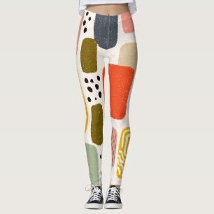 Leggings Moderne motif abstrait bohème aquarelle Coloré