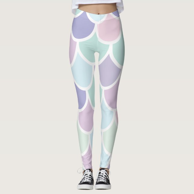 Leggings Moderne Pastel Jolie Sirène Motif Nom (Devant)