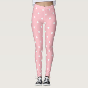 Leggings Moderne rougissent les points blancs roses de
