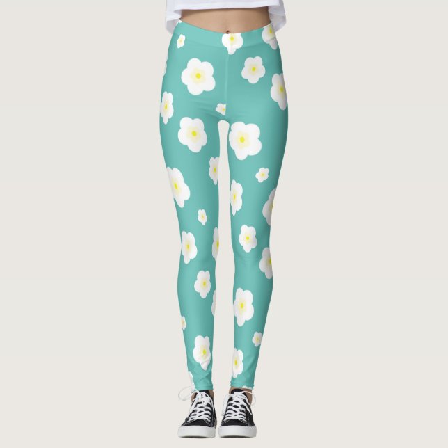 Leggings Moderne Simple Spring Fleurs margueuses dégradé (Devant)