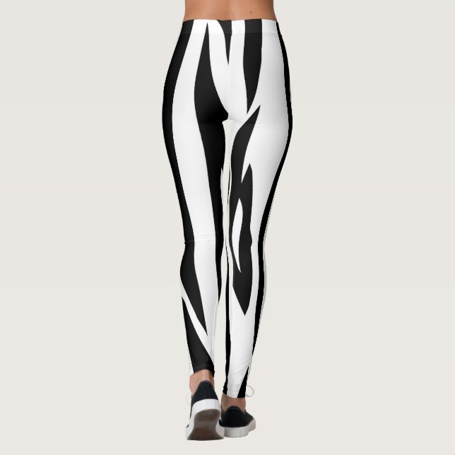 Leggings modernes noir et blanc | Minimalisme élég (Dos)