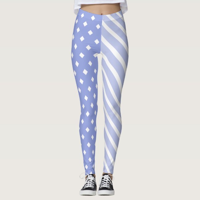 Leggings Moitié bleue et demi (Devant)