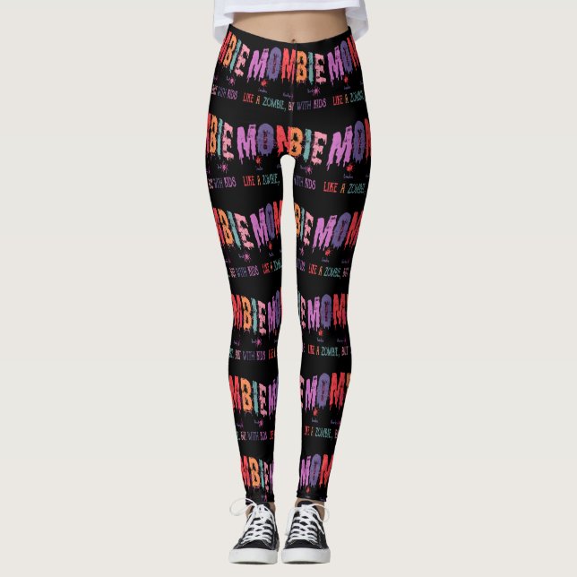 Leggings Mombie Zombie Avec Enfants Femmes (Devant)