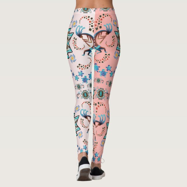Leggings Mon Kokopelli Tribal Design Blackjack  (Dos)
