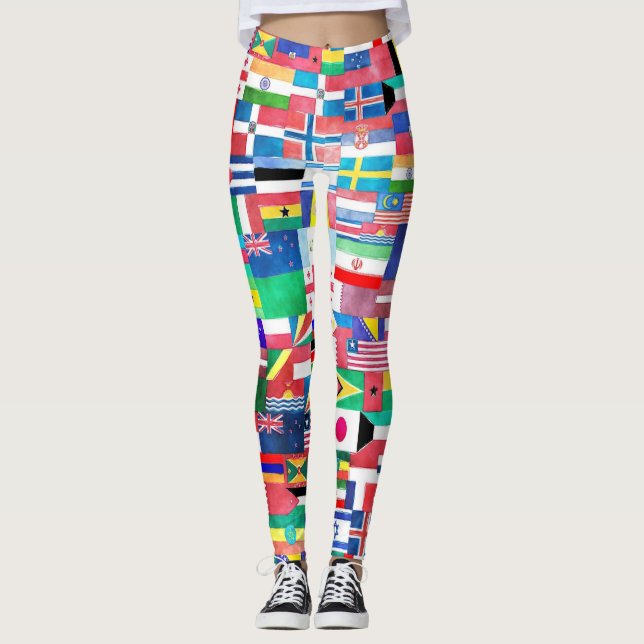 Leggings Monde des drapeaux (Devant)