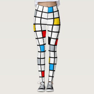 Leggings Mondrian géométrique Composition minimaliste moder