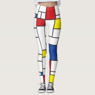 Leggings Mondrian Minimalist Geometric De Stijl Modern Art
