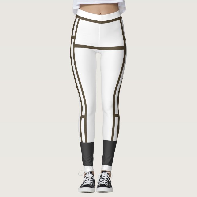 Leggings Mondrian White Brown 2 (Devant)