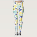 Leggings Monnaie de citrons jaune vert et bleu imprimé<br><div class="desc">Ajoutez un peu de fraîcheur à votre look avec ces leggings à motifs. Ces légumineuses arborent une empreinte de citrons jaunes aux accents vert menthe et bleu roi contre un arrière - plan blanc. L'impression a un style d'été rafraîchissant.</div>