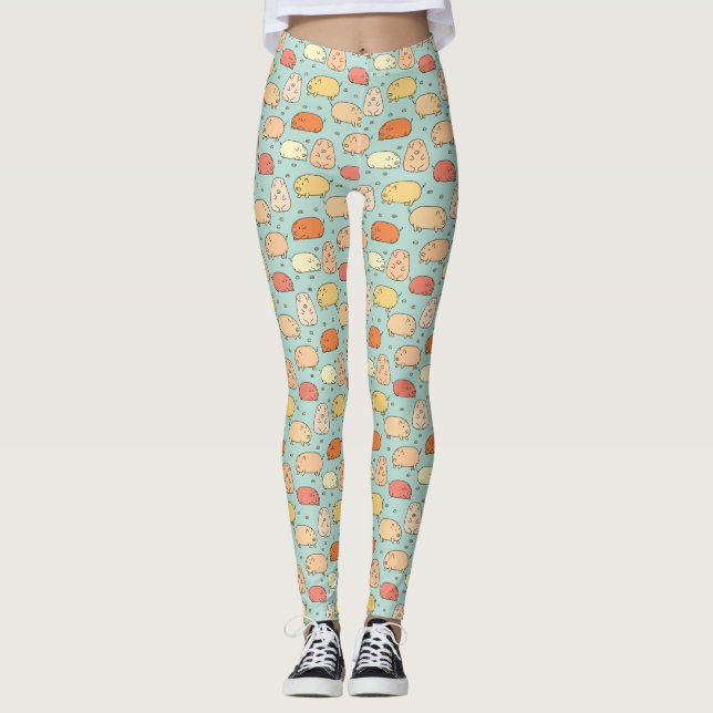 Leggings Monnaie de Motif de porc mignon (Devant)