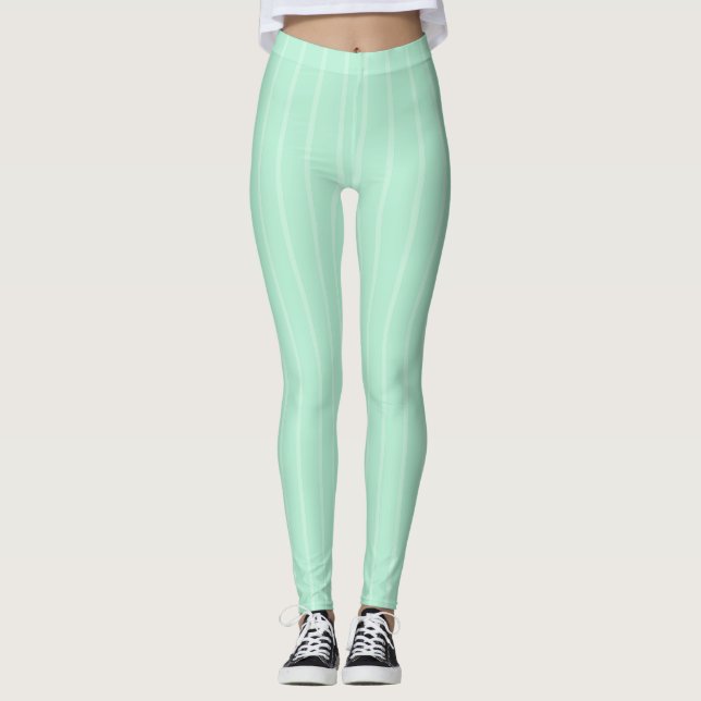 Leggings Monnaie Vert Blanc Gratté Modèle moderne (Devant)