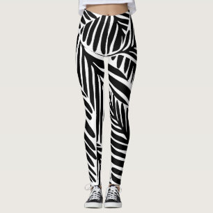 Leggings Monochrome Jungle Motif géométrique sans couture