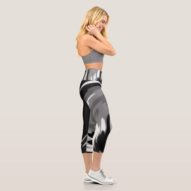 Leggings Monochrome Swirl Capri (Droite)