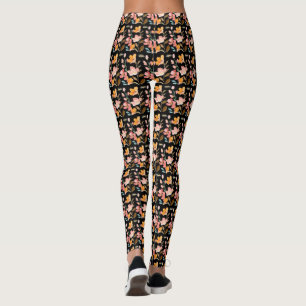 Leggings Monogram Élégant Aquarelle Rose