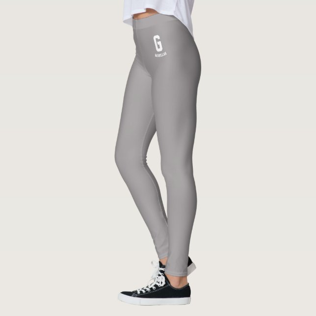 Leggings Monogramme blanc mignon gris heather classique per (Gauche)