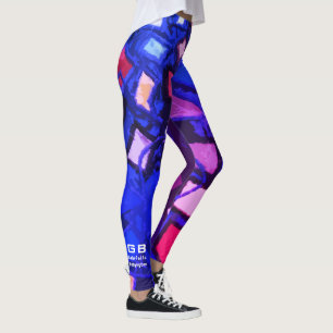 Leggings Monogramme bleu marine violet coloré girly tendanc