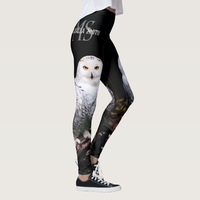Leggings Monogramme de nom personnalisé de majestueuse chou (Droite)