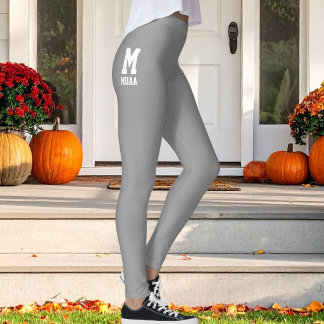Leggings Monogramme personnalisé Noël Gris Espagnol Blanc U