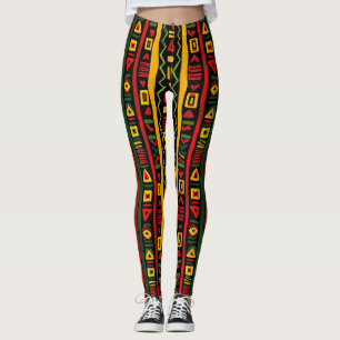 Leggings Monogramme rouge vert jaune noir Mois de l'histoir