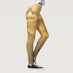 Leggings Monographie de montagnes personnalisables Gold sun