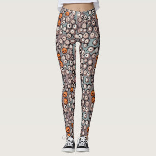 Leggings Monster Eyeballs Motif Doodles