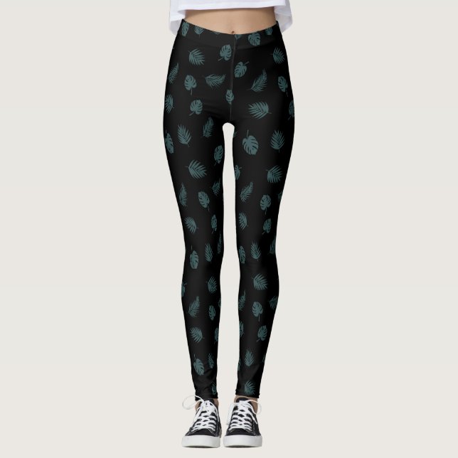 Leggings Monstera Palm Feuilles Motif tropical (Devant)