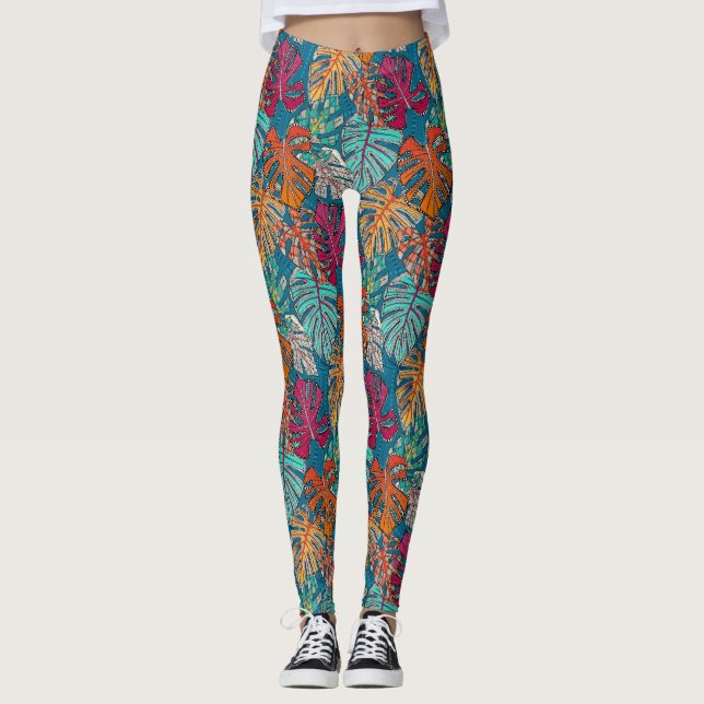 Leggings monstère deliciosa paon (Devant)