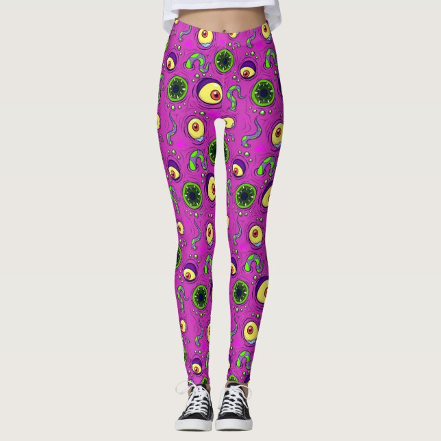 Leggings Monstre affamé Motif sans couture (Devant)