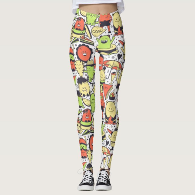 Leggings Monstres cool amusants (Devant)
