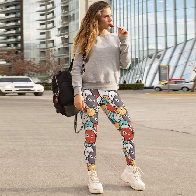 Leggings Monstres de dessin animé colorés (Créateur téléchargé)