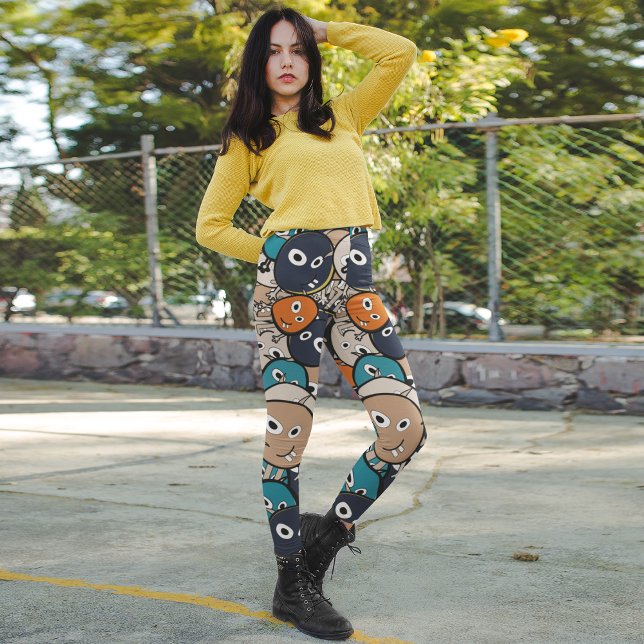 Leggings Monstres effrayants colorés (Créateur téléchargé)