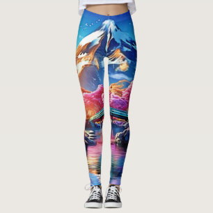 Leggings Mont Sakura : Paysage printanier