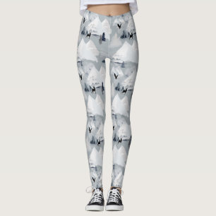 Leggings Montagne de forêt sauvage d'hiver faune
