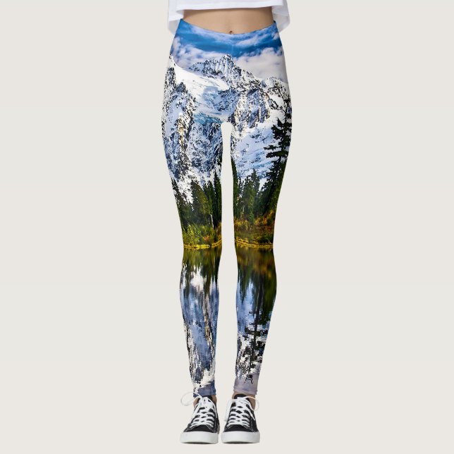 Leggings Montagnes - lac - neige - nature (Devant)