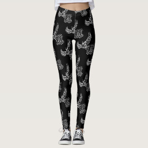 Leggings Monter De La Phoenix Phoenix Illustration Blanche