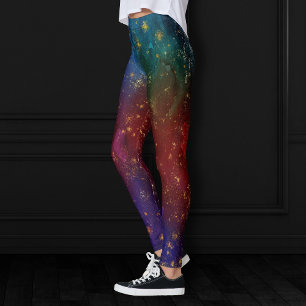 Leggings Moody Ombre   Psychedélique Grunge Gold Stardust