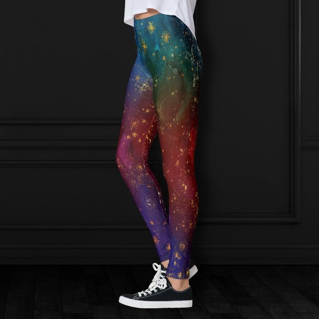Leggings Moody Ombre | Psychedélique Grunge Gold Stardust (Créateur téléchargé)