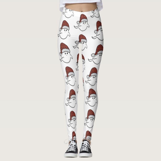 Leggings moquette d'hôtel éffrayant fantôme de Noël (Devant)