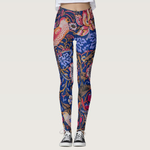 Leggings Morris Voleur de Fraises Lavande Rose Violet Art