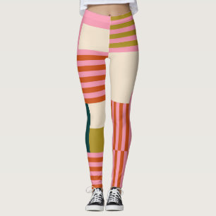 Leggings Mosaïque Abstraite géométrique rétro