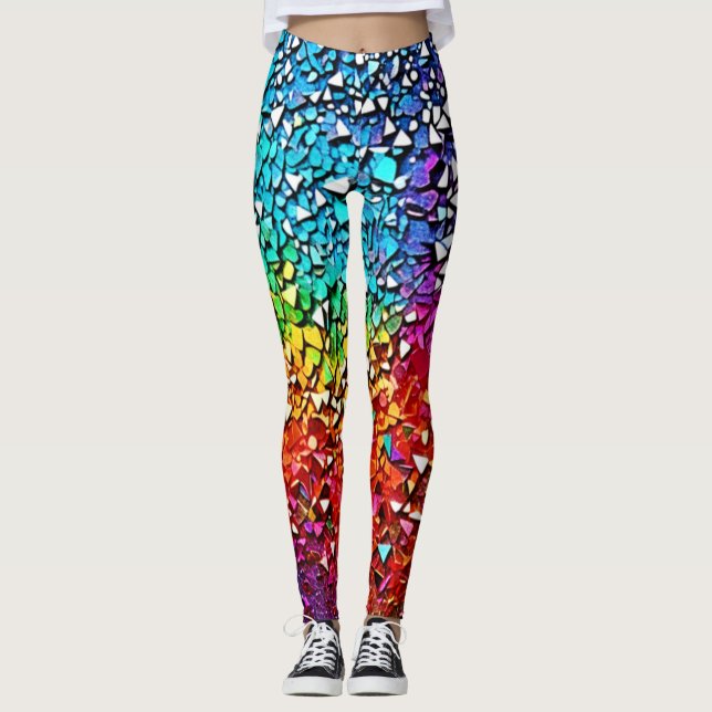 Leggings Mosaïque arc-en-ciel (Devant)