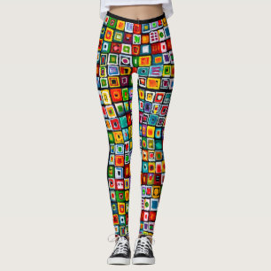 Leggings Mosaïque de Boho Carré peint