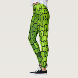Leggings Mosaïque en verre de teint vert
