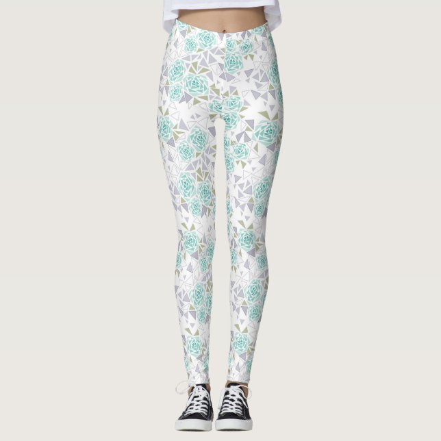 Leggings Mosaïque, fleurs (Devant)