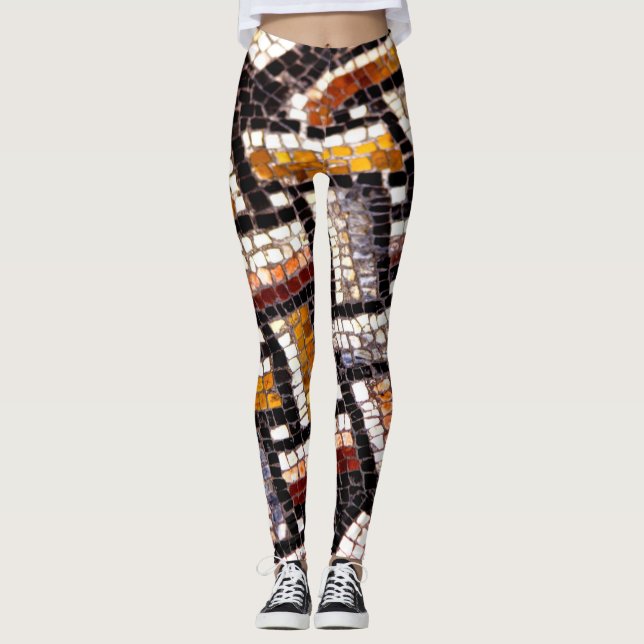 Leggings Mosaïque romaine tonique d'automne (Devant)