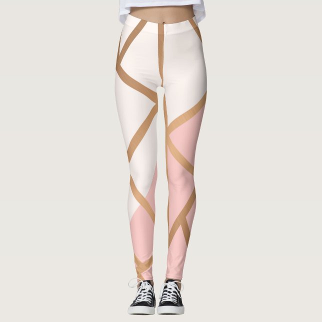 Leggings Mosaïque rose d'or (Devant)