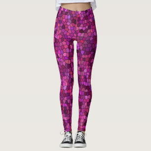 Leggings Mosaïque Rose Violet