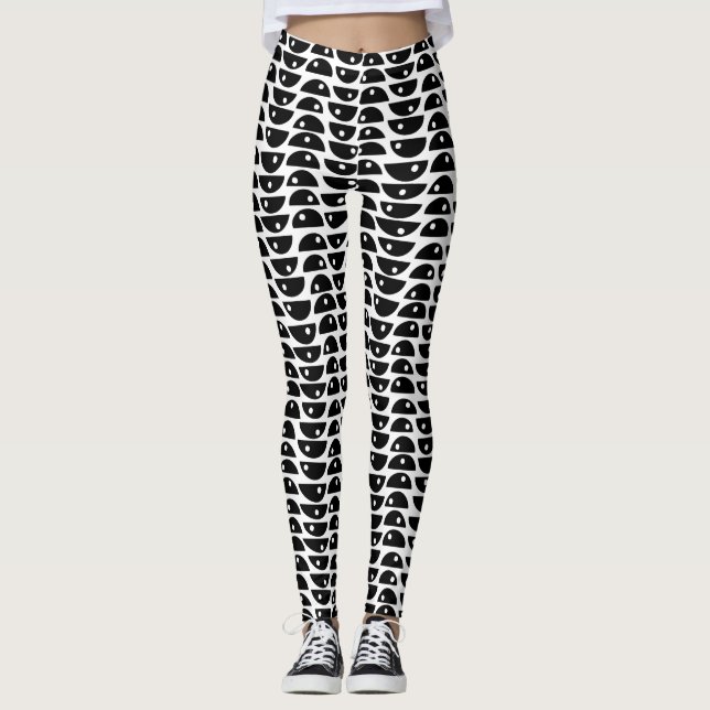 Leggings Motif 20816 - Noir sur blanc (Devant)