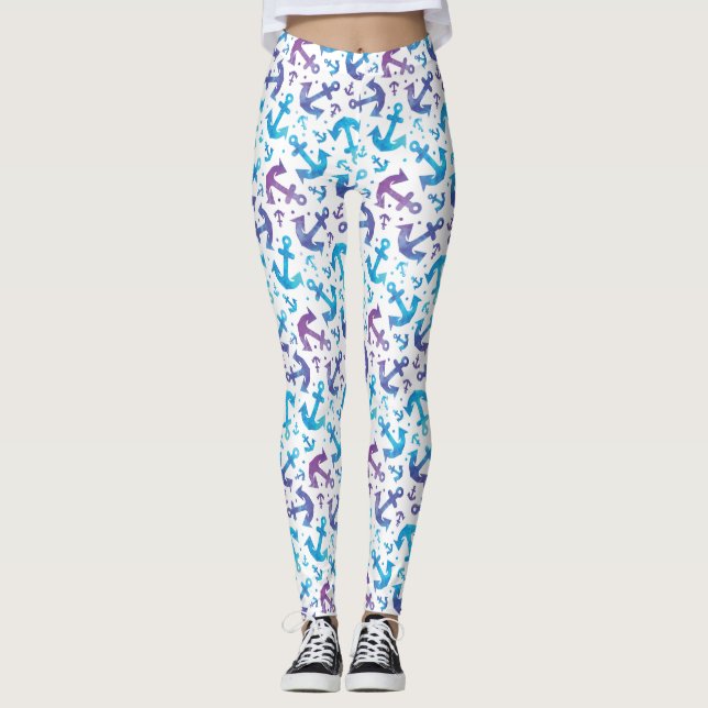 Leggings Motif 2 d'Ancre de colorant de cravate (Devant)