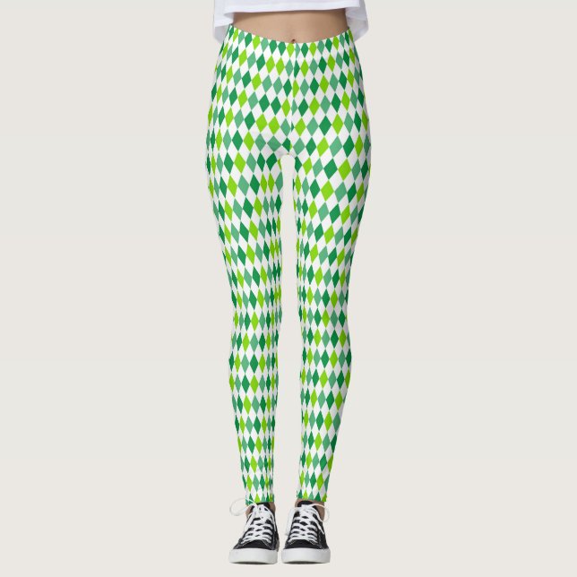 Leggings Motif-54603 en forme de diamant de la Saint Patric (Devant)